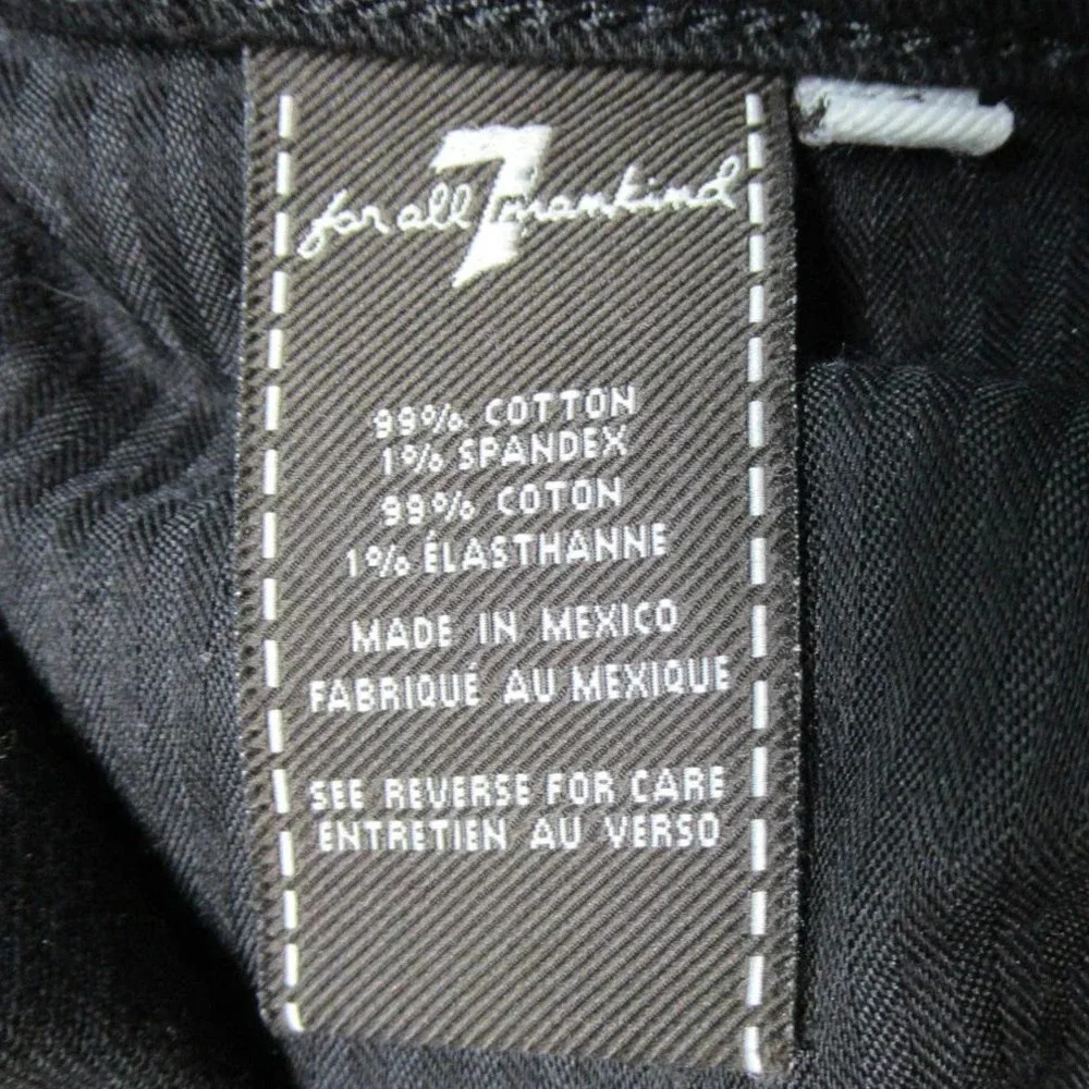 7 For All Mankind Skinny Jeans Cropped Gwenevere Black Wash Women Size 28 - Picture 6 of 8